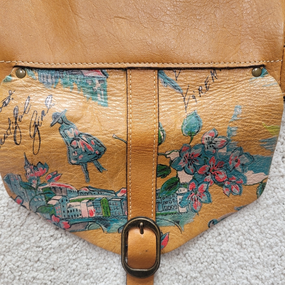 Patricia Nash Painted Floral Leather Crossbody Purse W/Adjustable Strap - Picture 7 of 13